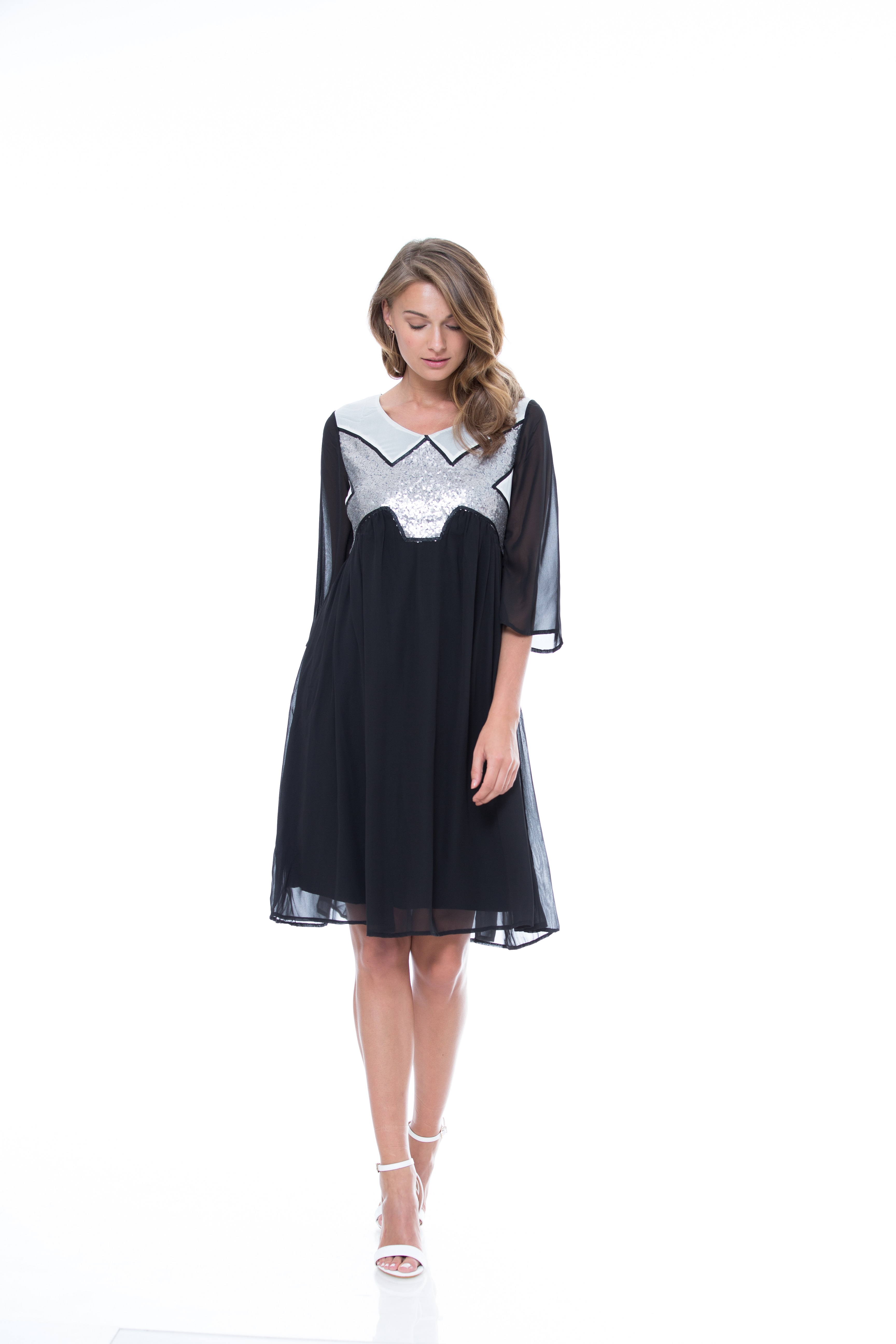 שמלת ערב שחורה- מטאלית, 359 שח, להשיג בהדס עיצוב אופנה לירידי החגים של SHEEK ME,  אמיר צוק צלם
